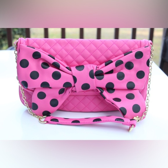 Betsy Johnson dots enough shoulder bag - Picture 1 of 10